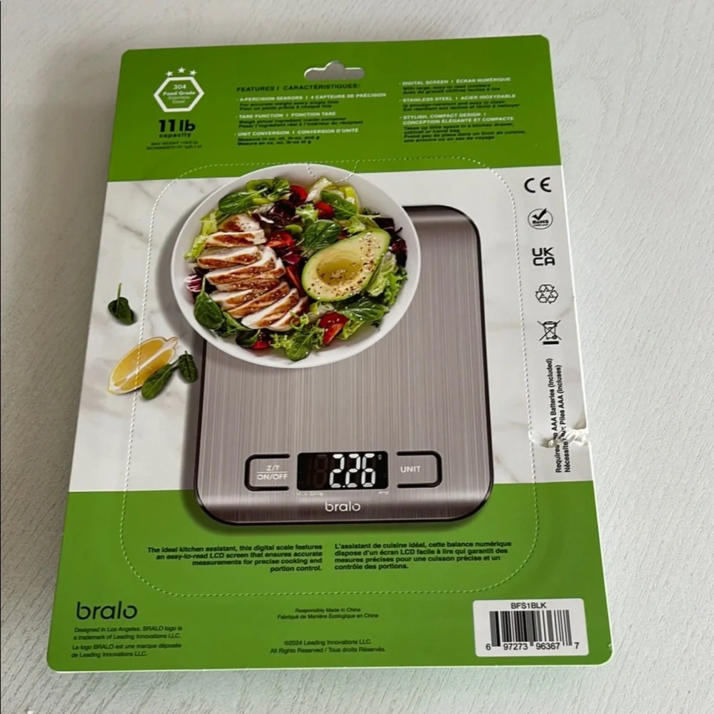 Digital Food Scale with Stainless Steel Platform, 11lb Capacity